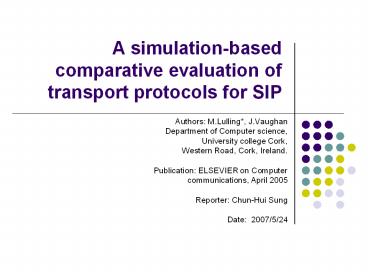 A simulation-based comparative evaluation of transport protocols for SIP