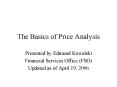 The Basics of Price Analysis