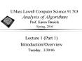 UMass Lowell Computer Science 91.503 Analysis of Algorithms Prof. Karen Daniels Spring, 2006 PowerPoint PPT Presentation