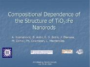 Compositional Dependence of the Structure of TiO2:Fe Nanorods