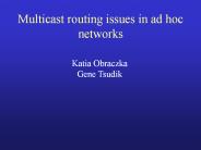 Multicast routing issues in ad hoc networks