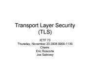 Transport Layer Security (TLS)
