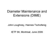 Diameter Maintenance and Extensions (DIME)