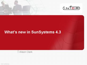 Whats new in SunSystems 4'3