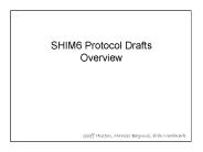 SHIM6 Protocol Drafts Overview