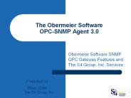 The Obermeier Software OPC-SNMP Agent 3.0