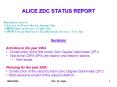 ALICE ZDC STATUS REPORT PowerPoint PPT Presentation