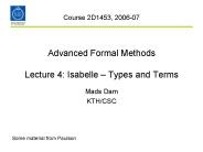 Advanced Formal Methods Lecture 4: Isabelle 