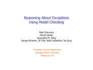 Reasoning About Exceptions Using Model Checking
