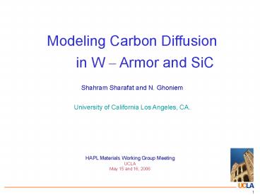 Modeling Carbon Diffusion in W 
