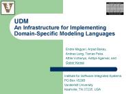 UDM An Infrastructure for Implementing Domain-Specific Modeling Languages
