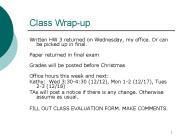 Class Wrap-up
