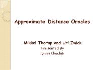 Approximate Distance Oracles