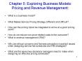 Chapter 5: Exploring Business Models: Pricing and Revenue Management: PowerPoint PPT Presentation