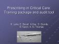 Prescribing in Critical Care: Training package and audit tool PowerPoint PPT Presentation
