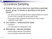 Occurrence Sampling