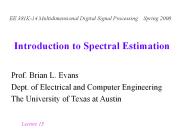 Introduction to Spectral Estimation