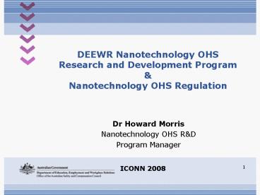 DEEWR Nanotechnology OHS Research and Development Program