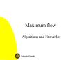 Maximum flow PowerPoint PPT Presentation