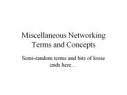Miscellaneous Networking Terms and Concepts