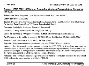 IEEE 802'15 PHY Proposal