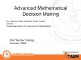 Advanced Mathematical Decision Making PowerPoint PPT Presentation