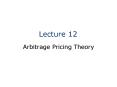Arbitrage Pricing Theory PowerPoint PPT Presentation