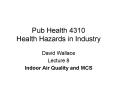 Pub Health 4310 Health Hazards in Industry PowerPoint PPT Presentation