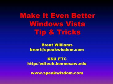 Make It Even Better Windows Vista Tip