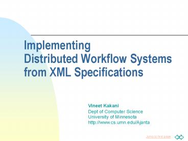 Implementing Distributed Workflow Systems from XML Specifications ...