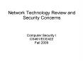 Network Technology Review and Security Concerns PowerPoint PPT Presentation