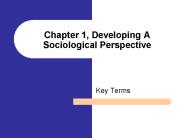 Chapter 1, Developing A Sociological Perspective