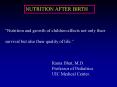 NUTRITION AFTER BIRTH PowerPoint PPT Presentation