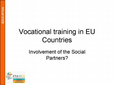 Vocational training in EU Countries