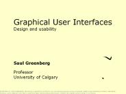 Graphical User Interfaces Design and usability