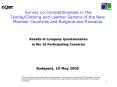 Survey on Competitiveness in the Textile/Clothing and Leather Sectors of the New Member Countries and Bulgaria and Romania PowerPoint PPT Presentation