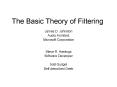 The Basic Theory of Filtering PowerPoint PPT Presentation