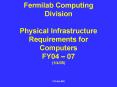 Fermilab Computing Division Physical Infrastructure Requirements for Computers FY04  PowerPoint PPT Presentation