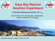 Daya Bay Reactor Neutrino Experiment