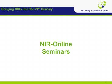 NIR-Online Seminars