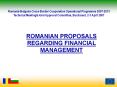 ROMANIAN PROPOSALS REGARDING FINANCIAL MANAGEMENT PowerPoint PPT Presentation