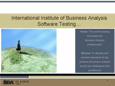 International Institute of Business Analysis Software Testing