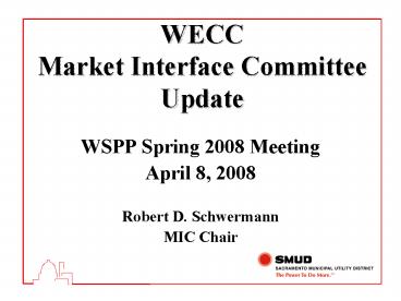 WECC Market Interface Committee Update