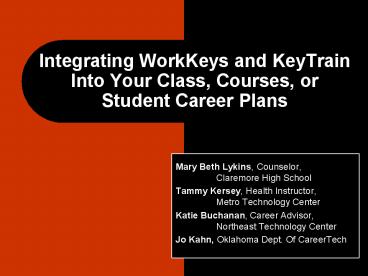 Mary Beth Lykins, Counselor,         Claremore High School