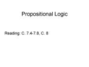 Propositional Logic