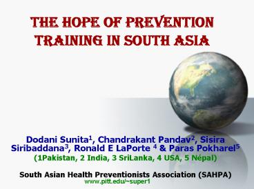 The Hope of Prevention Training in South Asia
