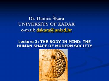 Dr' Danica kara UNIVERSITY OF ZADAR email: dskaraunizd'hr