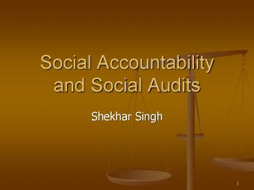 Social Accountability and Social Audits