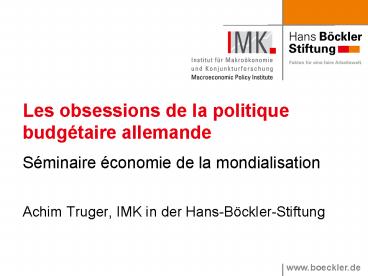 Les obsessions de la politique budgtaire allemande