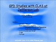 GPD Studies with CLAS at Jefferson Lab
